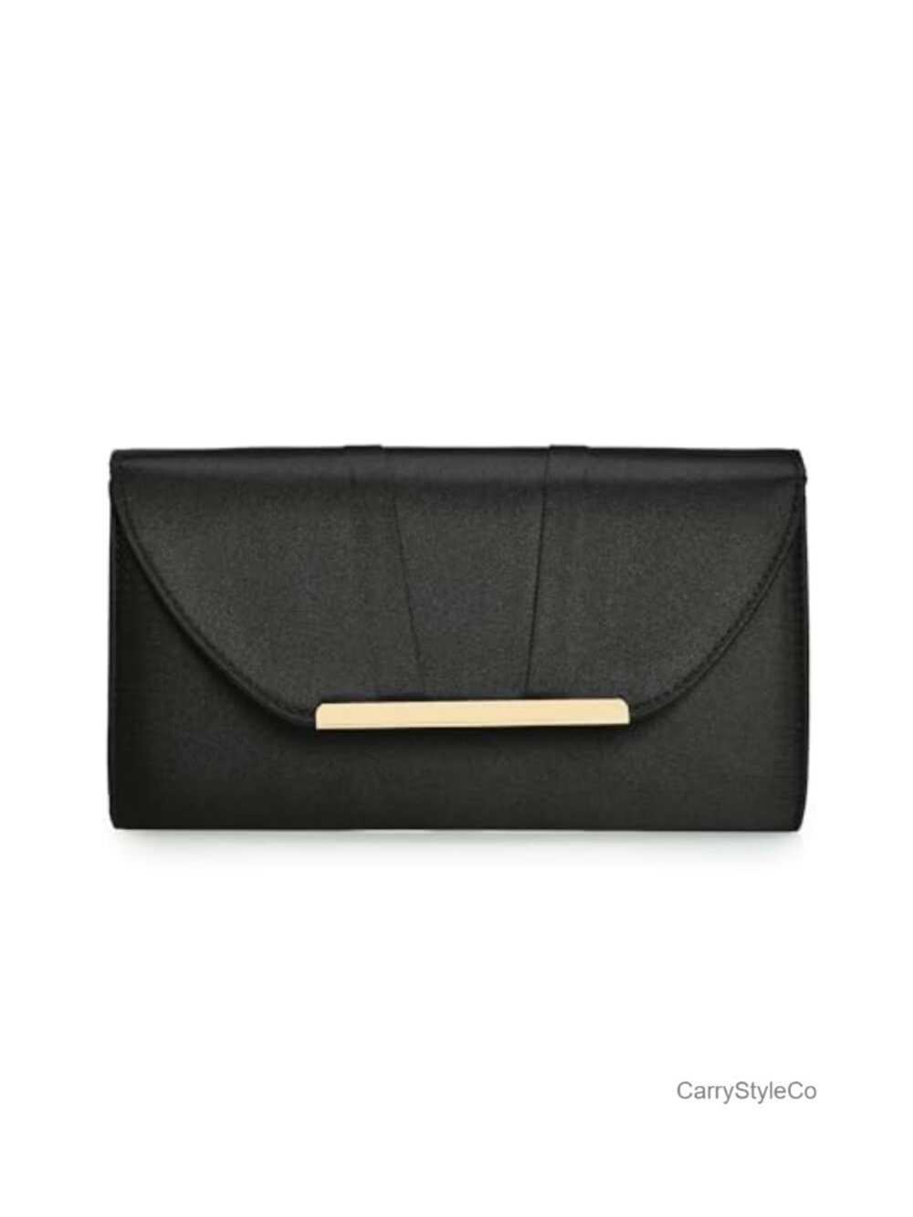Pleated Satin Clutch Evening Bag with Chain Strap